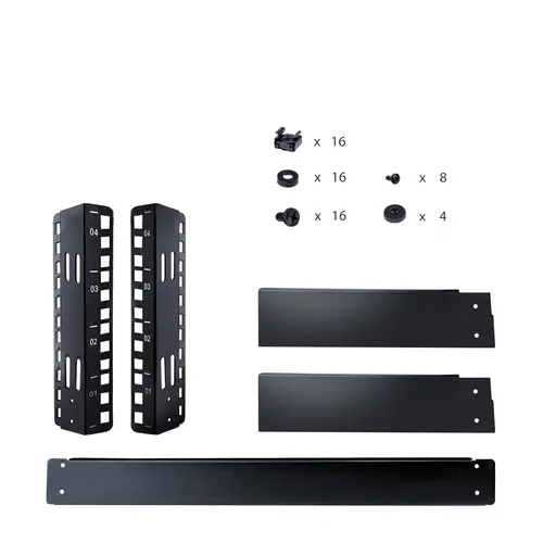 Rack 4U de 19" de Marco Abierto para Sobremesa con 2 Columnas - Rack para Equipos de Ordenador, AV o de Datos con Capacidad de Carga de 42kg - con Tuercas/Tornillos Enjaulados - Imagen 8