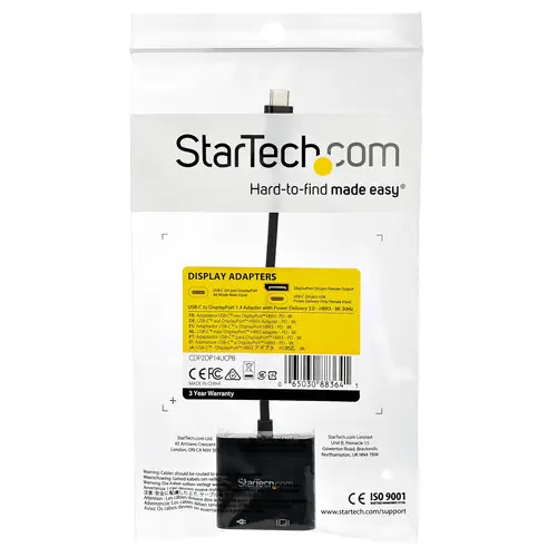 Cable de 1m USB-C a DisplayPort 1.4 HBR3 con Entrega de Alimentación PD de 60W - Convertidor Adaptador de Vídeo USB Tipo C 8K60Hz/4K120Hz - Compatible Thunderbolt 3 - Imagen 5