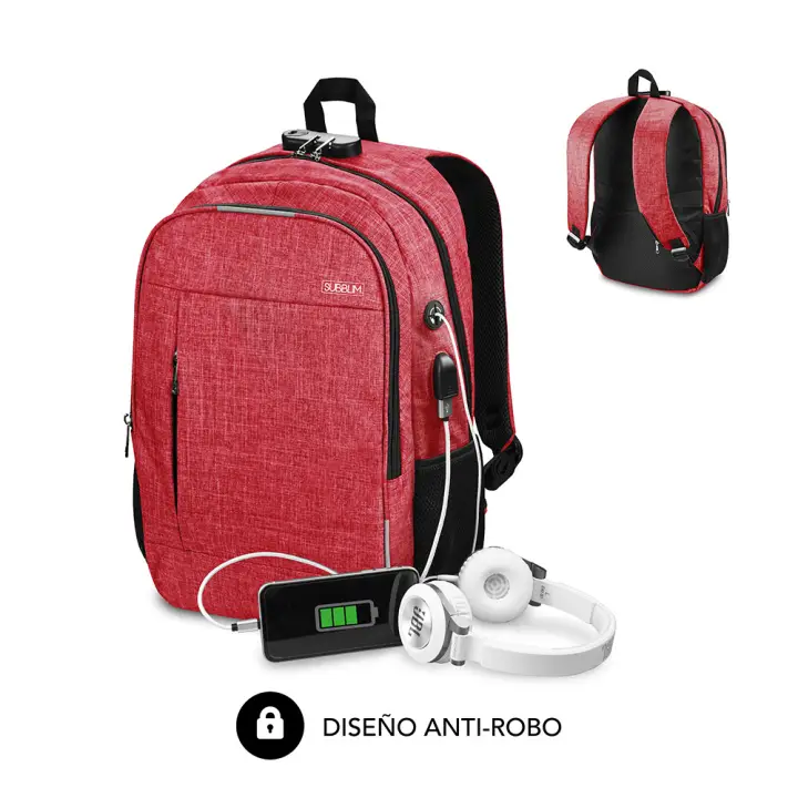 Mochila para Portátil Urban Lock Backpack 16" Red