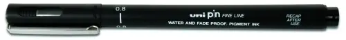 ROTUL.UNI PIN MANGA 0,8 mm NEGRO - Pack de 12 unidades