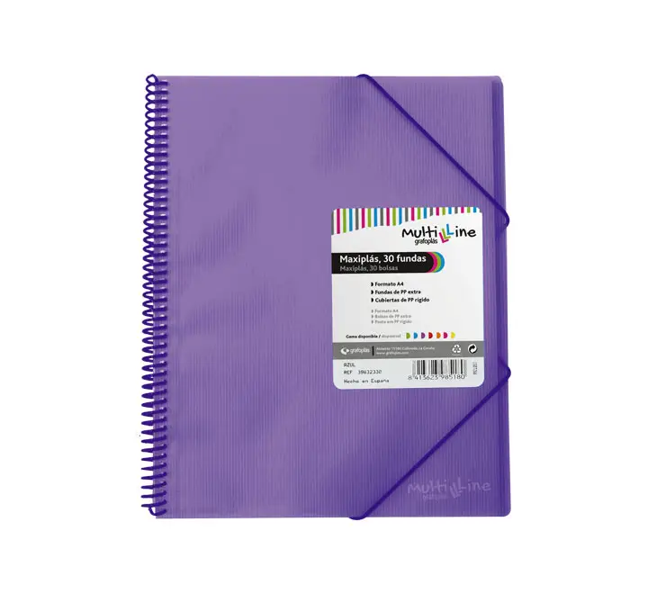CARP. GRAFOPLAS 30 FUNDAS MAXIPLAS C/ESPIRAL LILA