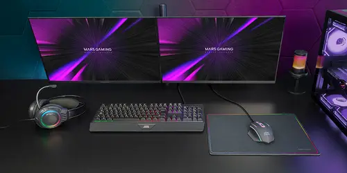 MCP124PRO, Combo Gaming 4en1, Teclado RGB H-Mech con Reposamuñecas, Ratón RGB 3200DPI y Switches HUANO, Auriculares FRGB, Alfombrilla Nanotextil 36x26cm, Multiplataforma, Español, Negro - Imagen 5