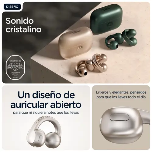 moto buds loop Auriculares Inalámbrico Clip de oreja Llamadas/Música/Deporte/Uso diario Bluetooth Beige - Imagen 12