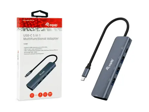 Adaptador multifunción USB-C 5 en 1, HDMI, USB 3.2 GEN1, 100W USB PD - Imagen 3