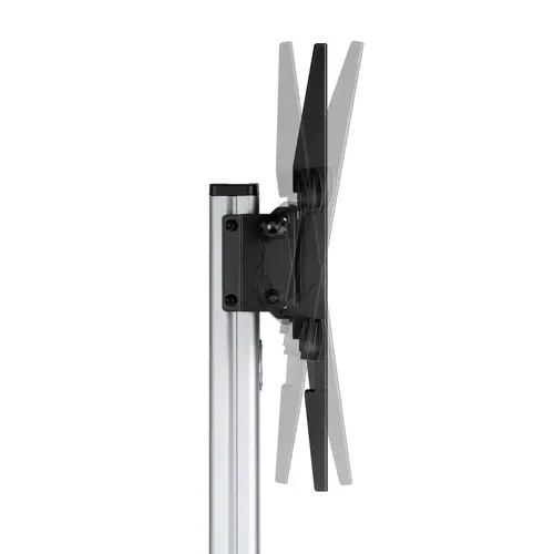 Floor Stand with Wheel, DVD Tray for Monitor/TV 50Kg from 37-86, Black-Silver - Imagen 3