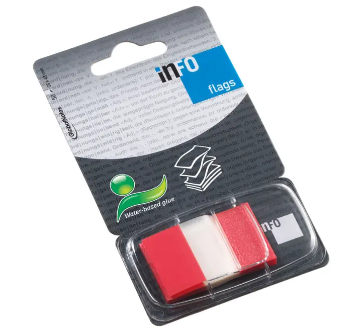INDICES 50H AUTOADH. A-SERIES 12X44MM ROJO