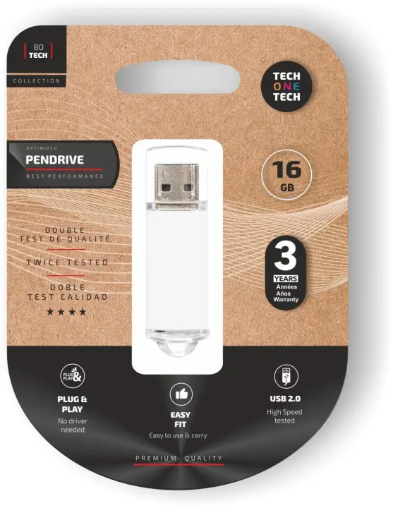 TEC3005-16 unidad flash USB 16 GB USB tipo A 2.0 Blanco