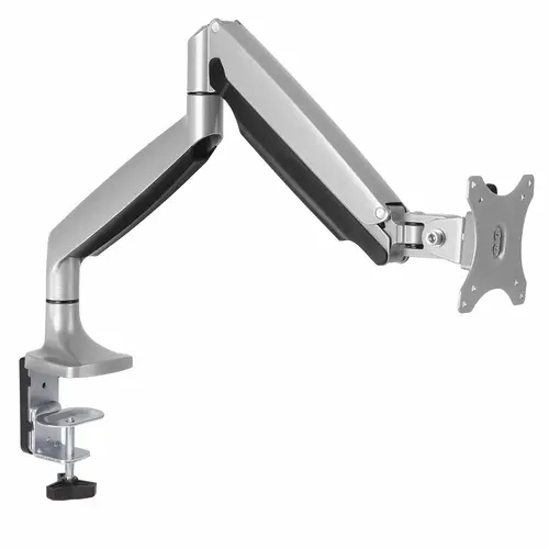 Brazo Ergonómico de Escritorio para Monitor VESA hasta 9kg - de Servicio Pesado - Movimiento Total, Altura Ajustable y Articulado - Aluminio - Abrazadera en C/Ojal - Plata - Imagen 4