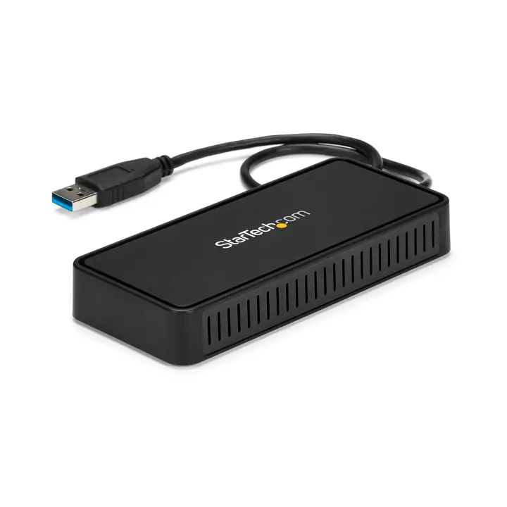 Mini Dock USB 3.0 - Docking Station USB-A para 2 Monitores - DisplayPort 4K de 60Hz y Red Ethernet Gigabit - con Cable de 30cm - Adaptador USB 3.1 Gen 1 Tipo A para Portátil
