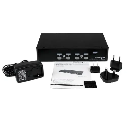 Conmutador Switch KVM 4 Puertos de Vídeo VGA USB 2.0 - 1U Rack Estante - Imagen 4