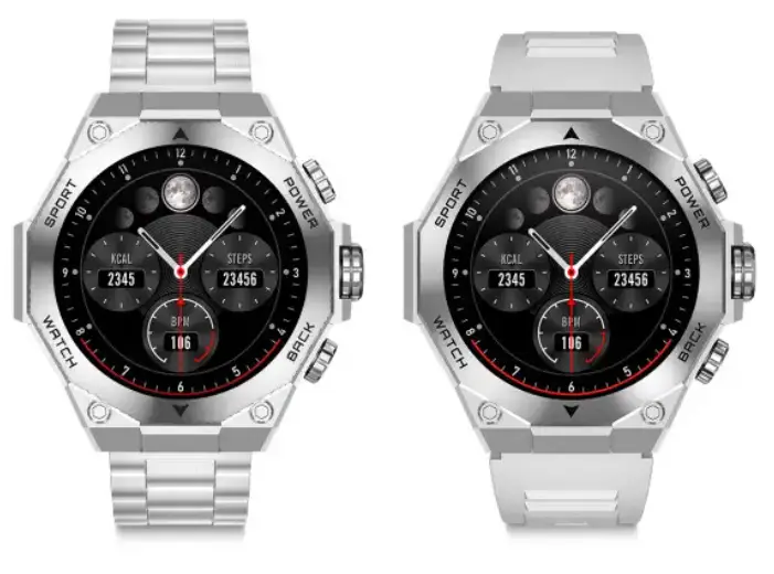 Smartwatch Titanium, Pantalla AMOLED 1,43", 2 correas, Aut. 5 dí..