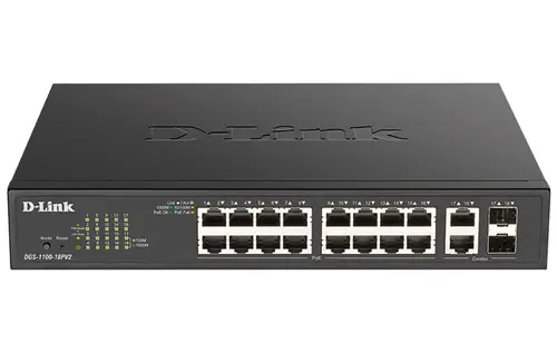 DGS-1100-18PV2 switch Gestionado L2 Gigabit Ethernet (10/100/1000) Energía sobre Ethernet (PoE) 1U Negro - Imagen 1