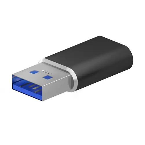 Mini Adaptador USB 3.2 Gen2 / USB 2.0 3A, Tipo USB-C/H-A/M, Negro - Imagen 1