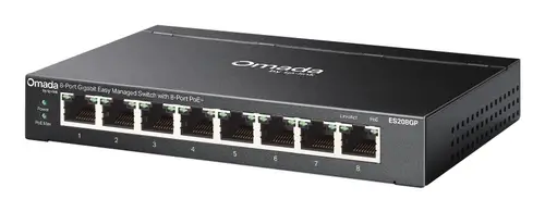 Omada ES208GP switch Gestionado L2 Gigabit Ethernet (10/100/1000) Energía sobre Ethernet (PoE) DIN rail Negro - Imagen 3