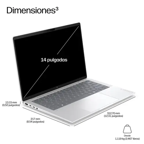 EliteBook X G2a 14 inch Notebook Next Gen AI PC Wolf Pro Security Edition Copilot+ PC AMD Ryzen AI 5 Portátil 35,6 cm (14") WUXGA 32 GB LPDDR5x-SDRAM 512 GB SSD Wi-Fi 7 (802.11be) Windows 11 Pro Plata - Imagen 3