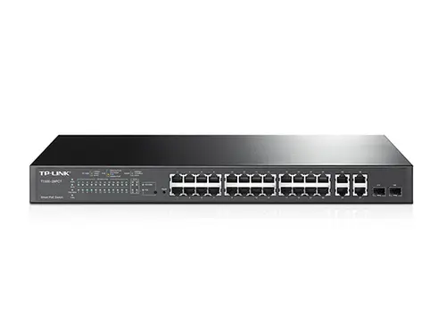 T1500-28PCT switch Gestionado L2 Fast Ethernet (10/100) Energía sobre Ethernet (PoE) 1U Negro - Imagen 1