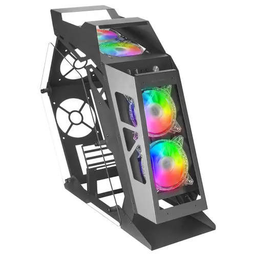 MC61, Caja PC Gaming Compacta Micro-ATX, 4 Ventiladores 12cm, ARGB Chroma, Doble Ventana Cristal Templado, Negro - Imagen 4