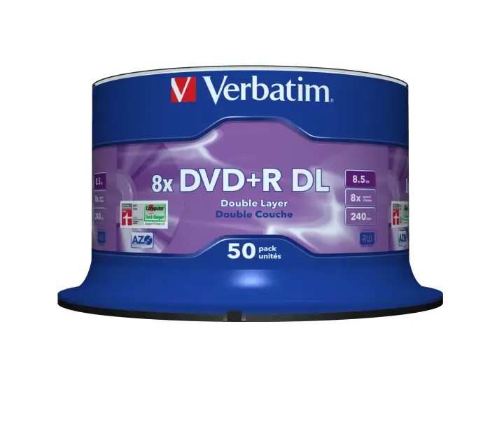 DVD+R Double Layer 8x Matt Silver 50pk Spindle 8,5 GB DVD+R DL 50..