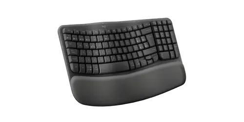 Wave Keys, teclado ergonómico inalámbrico con reposamanos acolchado, escritura cómoda y natural, Easy-Switch, Bluetooth, Logi Bolt, multisistema operativo, Windows/Mac,QWERTY Español, Grafito - Imagen 2