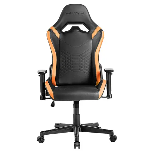 MGC-PRO, Silla Gaming Profesional, Acabado Cuero PU, Reposabrazos 2D y Respaldo Reclinable 135°, Cojines Lumbar y Cervical Soft-Touch, Ruedas XL y Pistón Gas Clase 4, Naranja - Imagen 1