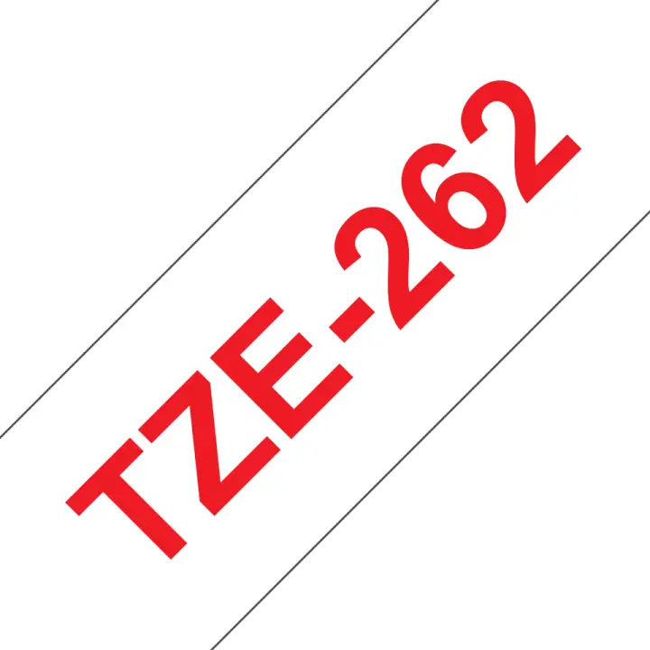 TZE-262 cinta para impresora de etiquetas Rojo sobre blanco