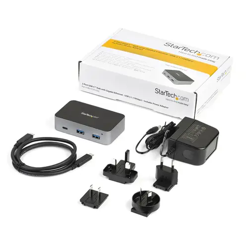 Hub USB-C de 3 Puertos con Puerto de Red Ethernet - USB 3.2 Gen 2 (10Gbps) - Alimentado - 2xUSB-A 1xUSB-C - Imagen 5