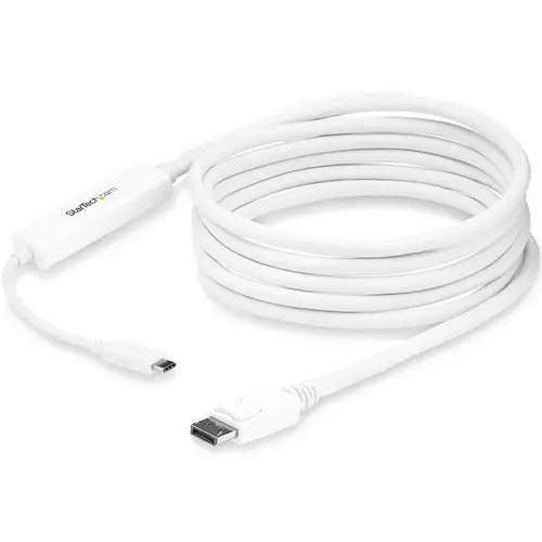Cable 3m USB C a DisplayPort 1.2 de 4K a 60Hz - Adaptador Convertidor USB Tipo C a DisplayPort - HBR2 - Conversor USBC con Modo Alt - Compatible con Thunderbolt 3 - Blanco - Imagen 2