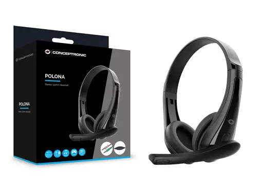 POLONA06B3T auricular y casco Auriculares Alámbrico Diadema Llamadas/Música Negro - Imagen 6