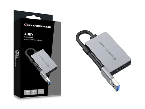 ABBY22G Adaptador gráfico USB 1920 x 1080 Pixeles Gris - Imagen 5
