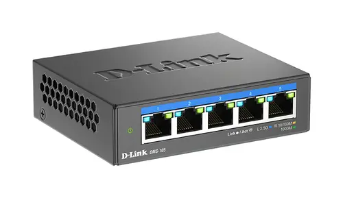 DMS-105 No administrado L2 2.5G Ethernet (100/1000/2500) Negro - Imagen 1