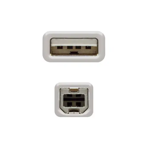 CABLE USB 2.0 IMPRESORA, TIPO A/M-B/M, BEIGE, 3.0 M - Imagen 3