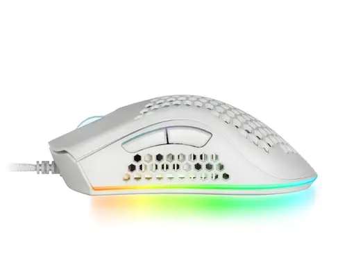 MMEX, Ratón Gaming RGB, 32K DPI, Cable Feather, Switches Ópticos, Blanco, One Size - Imagen 3