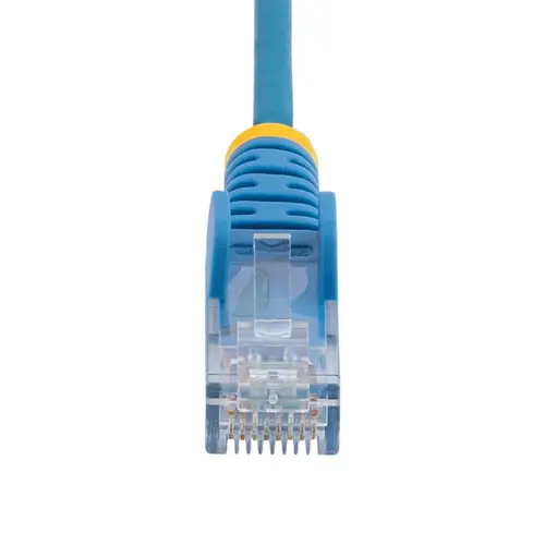 Cable Cat6 de 2m - Delgado - con Conectores RJ45 sin Enganches - Azul - Imagen 4
