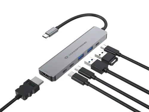 DONN33G base para portátil y replicador de puertos Alámbrico USB 3.2 Gen 1 (3.1 Gen 1) Type-C Plata - Imagen 5