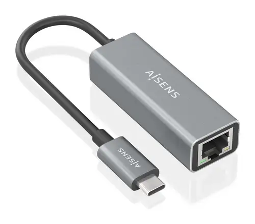 Conversor USB3.1 Gen1 USB-C a ethernet Gigabit 10/100/1000 Mbps, Gris, 15cm - Imagen 1