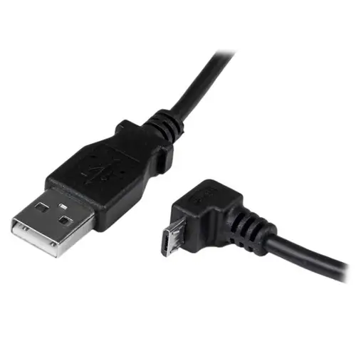 Cable Adaptador 2m USB A Macho a Micro USB B Macho Acodado en Ángulo hacia Abajo para Teléfono Móvil - Imagen 4