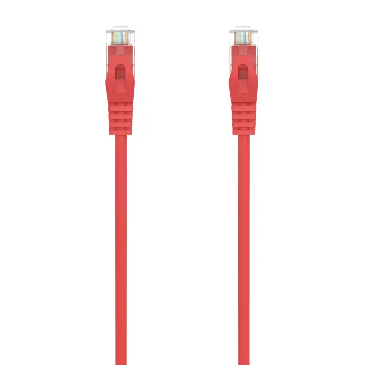 Cable de Red Latiguillo RJ45 LSZH Cat.6A 500 Mhz UTP Awg24, Rojo, 25CM