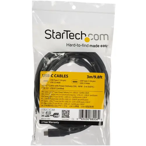 Cable de 3m USB-C a USB-C con capacidad para Entrega de Alimentación de 5A - USB TipoC - Cable de Carga USBC - USB 2.0 - Imagen 5