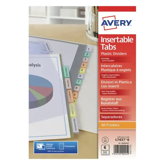 05614501 divisor Polipropileno (PP) Colores surtidos 12 pieza(s)