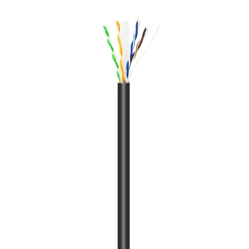 Cable de Red Exterior Impermeable RJ45 Cat.6 UTP Rígido CCA AWG23, Negro, 100M - Imagen 2