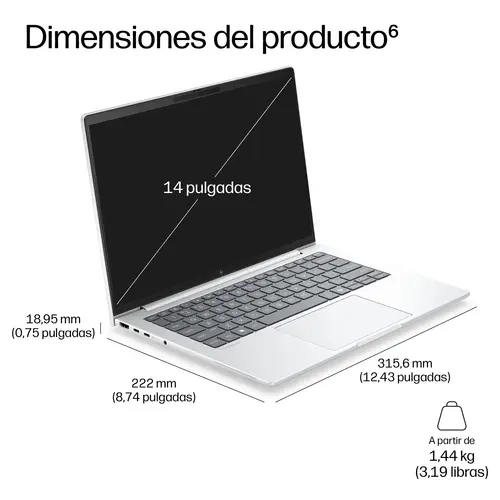 EliteBook 8 G2a 14 inch Notebook Next Gen AI PC Wolf Pro Security Edition Copilot+ PC AMD Ryzen AI 7 Portátil 35,6 cm (14") WUXGA 32 GB LPDDR5x-SDRAM 1 TB SSD Wi-Fi 7 (802.11be) Windows 11 Pro Plata - Imagen 11