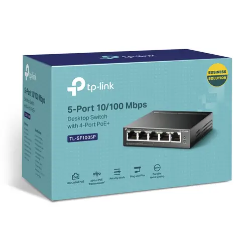 TL-SF1005P No administrado Fast Ethernet (10/100) Energía sobre Ethernet (PoE) Negro - Imagen 4