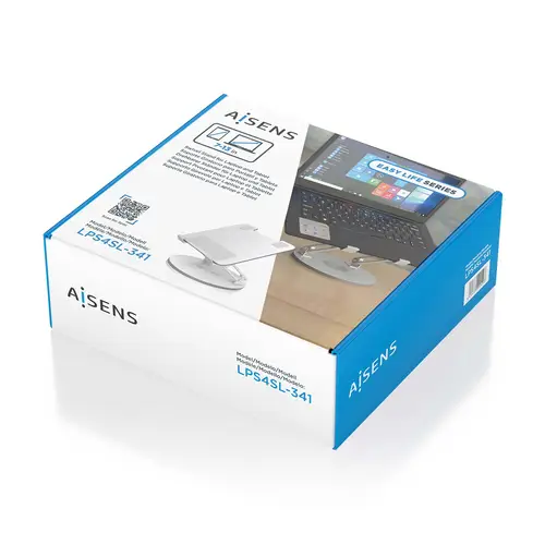 Soporte de Sobremesa Giratorio Ajustable Para Portatil / Tablet 7-13, Plata - Imagen 7