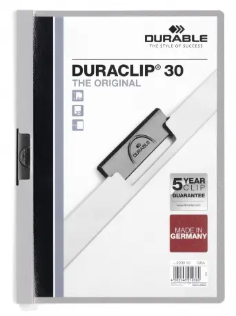Duraclip 30 archivador PVC Gris, Transparente