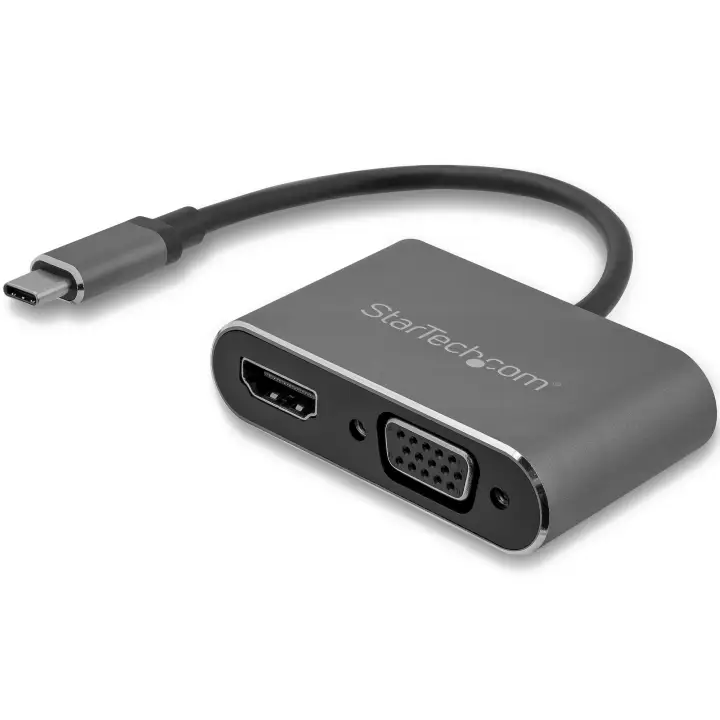Adaptador USB-C a VGA y HDMI - 2en1 - 4K 30Hz - Gris Espacial - A..