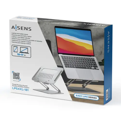Soporte de Sobremesa XL 10-17 Ajustable para Portatil / Tablet, Plata - Imagen 4