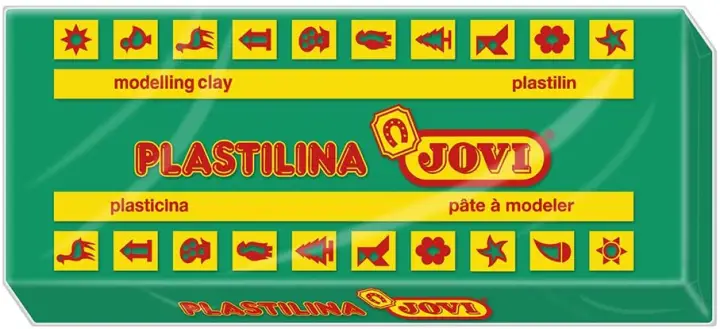 CAJA 15 PASTILLAS PLASTILINA 150 G - VERDE OSCURO JOVI 7111