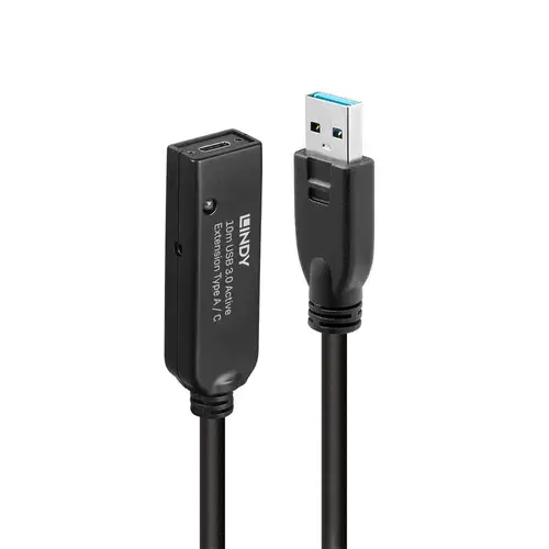43376 cable USB USB 3.2 Gen 1 (3.1 Gen 1) 10 m USB A USB C Negro - Imagen 1