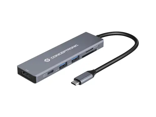 DONN23G base para portátil y replicador de puertos Alámbrico USB 3.2 Gen 1 (3.1 Gen 1) Type-C Gris - Imagen 2