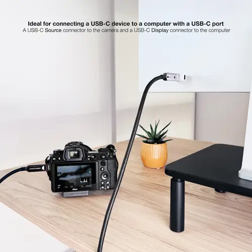 Cable USB 3.2 Gen2x1 AOC, 60W 3A PD 10Gbps 8K@60Hz, USB-C M/M, 15m, Negro - Imagen 4
